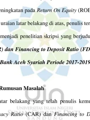 Grafik  tersebut  menunjukkan  bahwa terdapat  penyimpangan  dengan  teori  antara  Financing  to  Deposit  Ratio  (FDR)  terhadap  Return  On  Equity  (ROE)