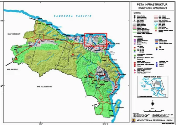 Gambar 1. Lokasi penelitian di Kabupaten Manokwari, Papua Barat  C.  Ekstraksi dan Identifikasi Jenis FMA 
