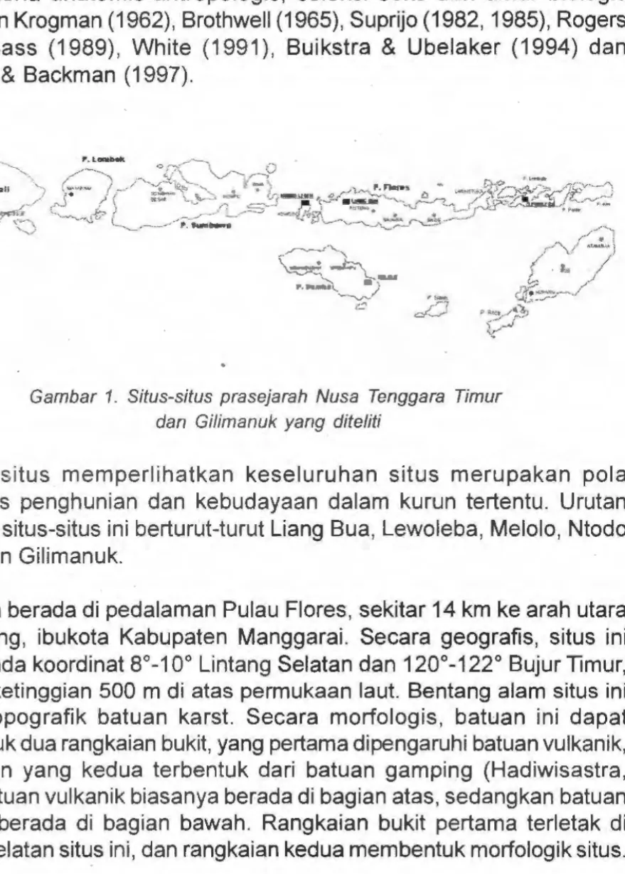 Gambar  1. Situs-situs  prasejarah  Nusa  Tenggara  Timur  dan  Gilimanuk  yang  diteliti 
