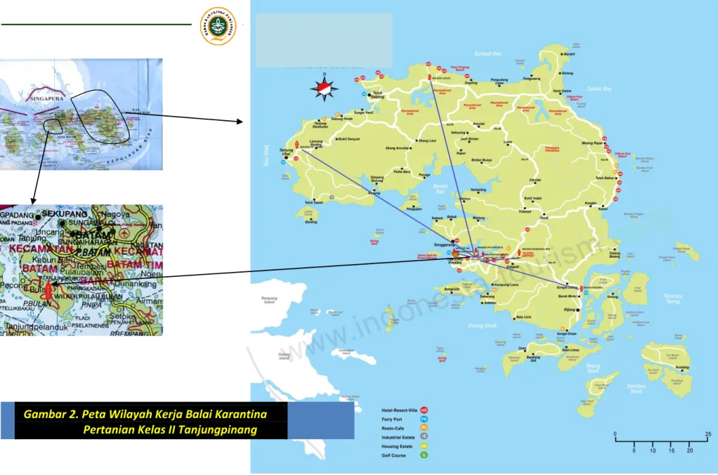 Gambar 2. Peta Wilayah Kerja Balai Karantina  Pertanian Kelas II Tanjungpinang 