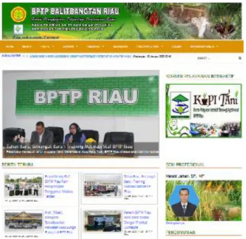 Gambar 8. Tampilan Website BPTP Riau 