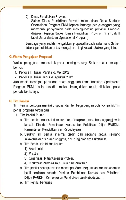 tabel Dana Bantuan Operasional Program)