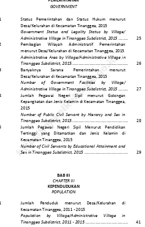 Tabel 2.1 Status Pemerintahan dan Status Hukum menurut 