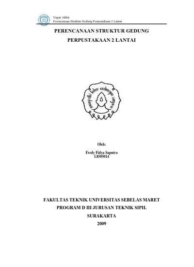 Perencanaan Struktur Gedung Perpustakaan 2 Lantai BAB 1 PENDAHULUAN