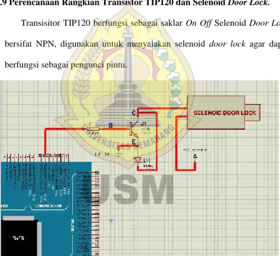 Gambar 3.12 Perencanaan Transistor TIP120 dan Selenoid dengan Arduno Mega.