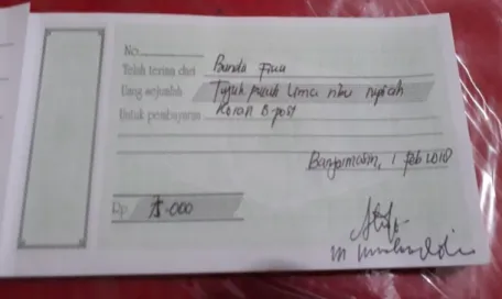 Gambar 14   Bukti nota / Kwitansi