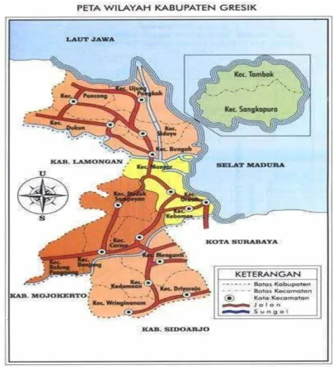 Gambar 4. 1 Peta Wilayah Kabupaten Gresik 