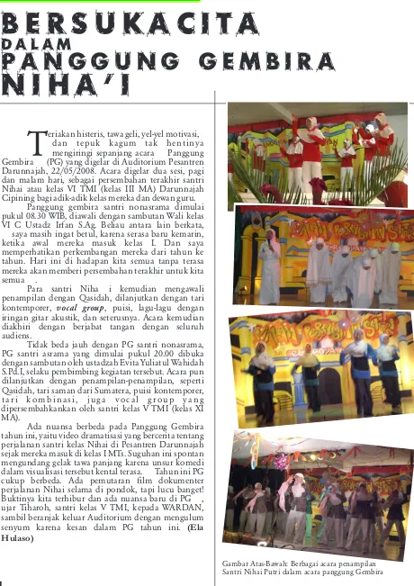 Gambar Atas-Bawah: Berbagai acara penampilanSantri Nihai Putri dalam acara panggung Gembira