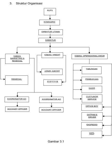 Gambar 3.1 Struktur Organisasi PT. BPR Grogol Joyo 