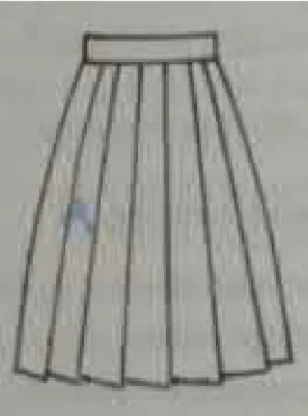 Gambar 2.9 Rok Lipit Pipih  (Wancik, 2004: 36) 