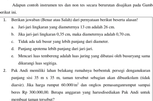 Gambar 1. Instrumen tes tentang kemampuan berpikir kritis matematis siswa 