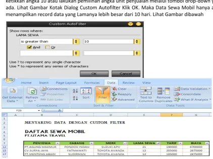 Gambar Pemilihan Text Filters 