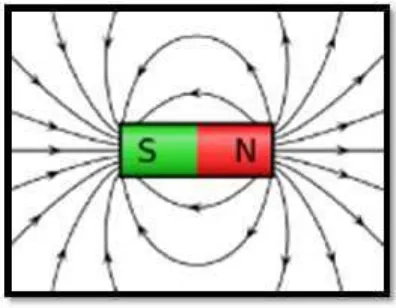 Gambar 2. Ilustrasi Garis gaya magnet batang