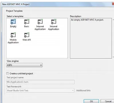 Figure 1-26. Select the ASPX view engine.