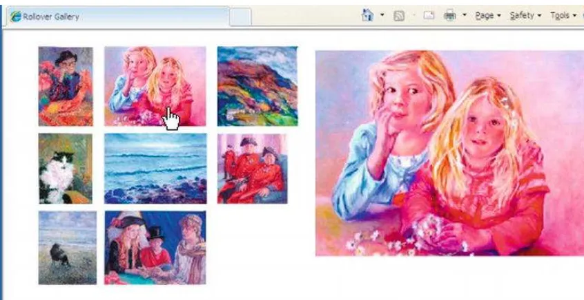 Figure 2-4. Three portrait thumbnails, three landscape thumbnails, and two square thumbnails