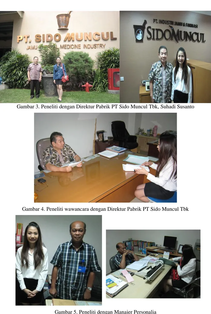 Gambar 3. Peneliti dengan Direktur Pabrik PT Sido Muncul Tbk, Suhadi Susanto 
