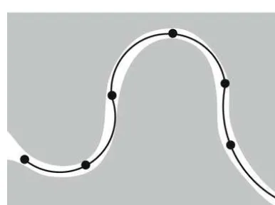Figure 2-9. A CircularString geometry representing the course of the Oxford–Cambridge University boat race