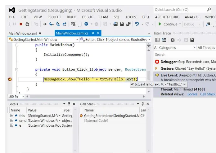 FIGURE 1-12The layout of Visual Studio in Figure 1-12 is signifi cantly different from the previous screenshots 