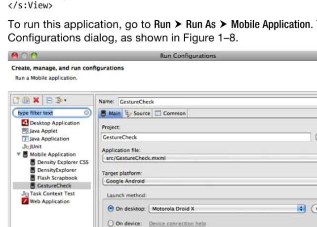 Figure 1–8. Flash Mobile run configuration dialog 