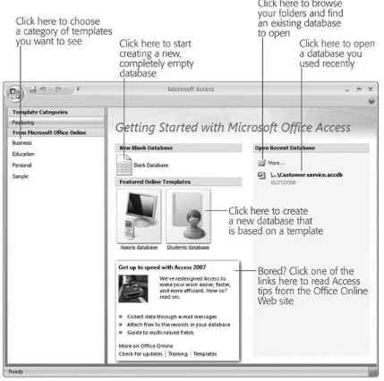 Figure 1 -1 . The Getting, Started page is a bit of a cross between a Windows program and a Web page
