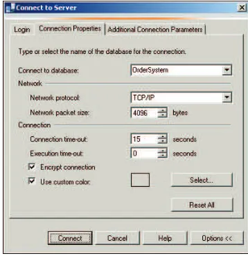 FIGURE 1-3 Connect to a specific database.