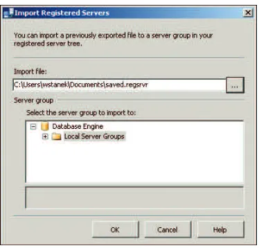 FIGURE 1-8 The Import Registered Servers dialog box.