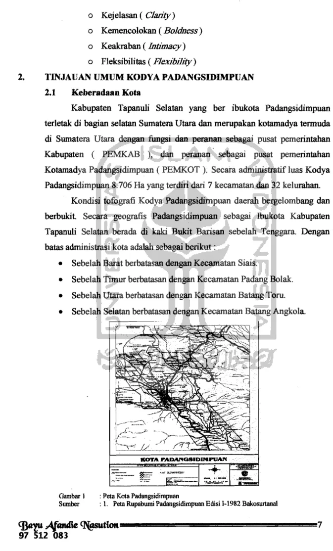 Gambar  1  : Peta Kota Padangsidimpuan 