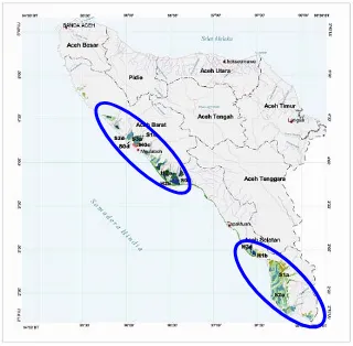 Figure 2-4.  Map of peatland  distribution in NAD Province (WIIP, 2005) 