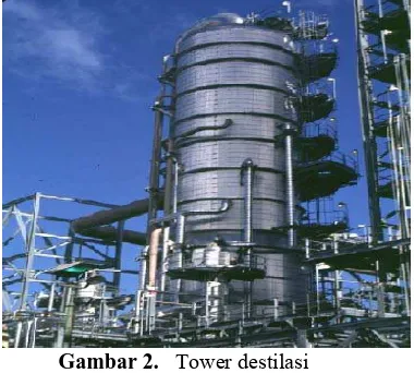 Gambar 2.   Tower destilasi   