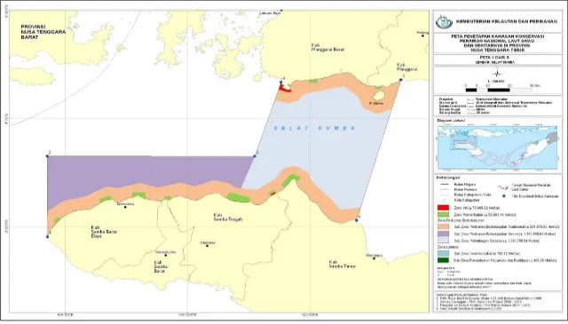 Gambar 2.6. Peta Rencana Zonasi Taman Nasional Perairan Laut Sawu region Selat Sumba 