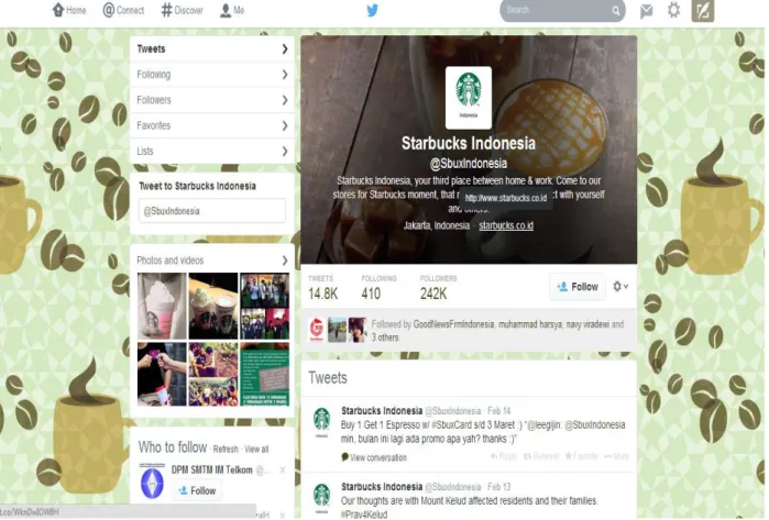 Gambar 1.6  Akun Twitter Starbuck Indonesia 