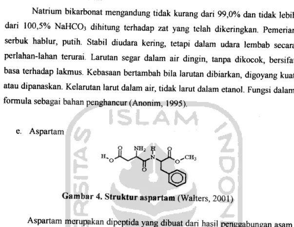 Gambar 4. Struktur aspartam (Walters, 2001)