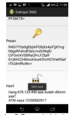 Tabel 1. Uji coba pesan 