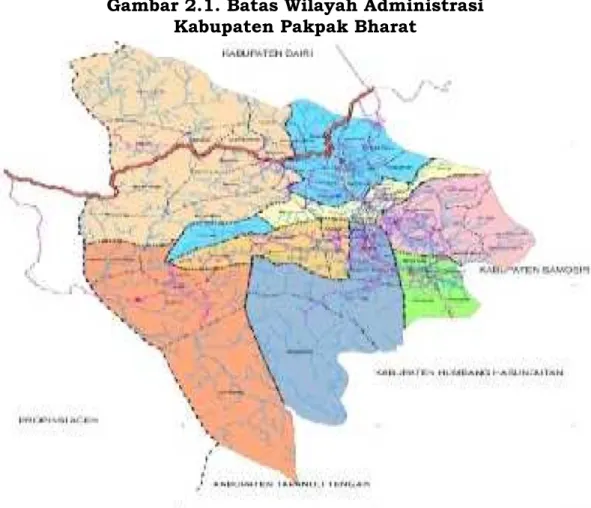 Gambar 2.1. Batas Wilayah Administrasi   Kabupaten Pakpak Bharat 