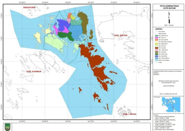 Gambar 2.1. Peta Pola Ruang Ranperda RTRW Kota Batam 2011 – 2031  SK.76/MenLHK-II/2015