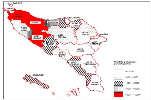 Tabel II.2. Jumlah Pengungsi per Kabupaten/Kota 