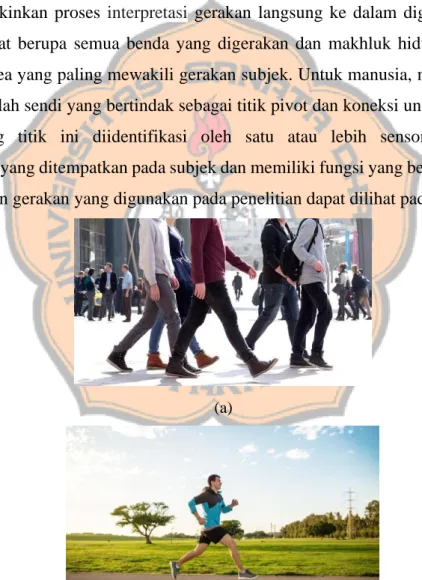 Gambar 2.1. Gerakan Manusia (a) Berjalan (b) Berlari 