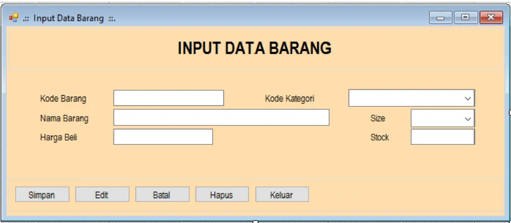 Gambar 4.25. Tampilan Input Data Barang 
