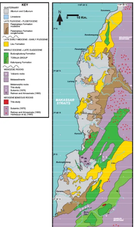 Gambar 8. Peta Geologi Mamuju Utara(Calvert dan Hall, 2003).