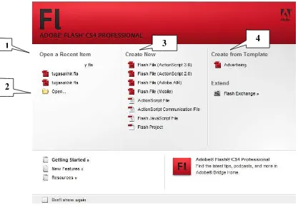 Gambar 2.1. Jendela Program Adobe Flash CS4 