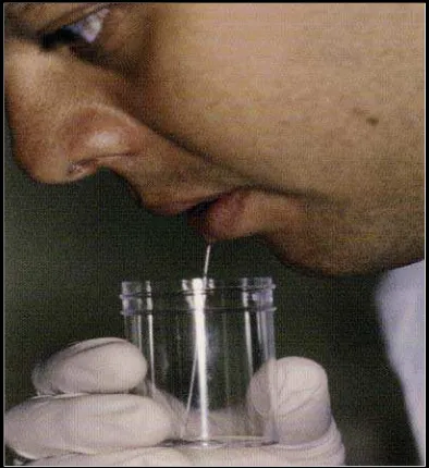 Gambar 2. Metode pengumpulan saliva                dengan draining method19 