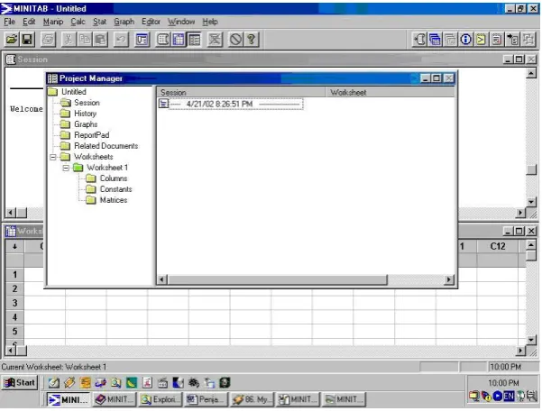 Gambar 1.1: Tampilan Awal MINITAB