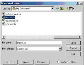 Gambar 1.3: Kotak dialog Open Worksheet