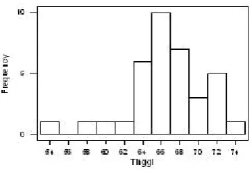 Gambar 2.10: Histogram peubah ’Tinggi’