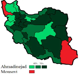 Gambar 1. Hasil Perolehan Suara Pemilu Iran Tahun 2009    