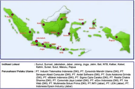 Gambar L-9. Lokasi Pengembangan Industri Telematika (KPIN, 2005). 