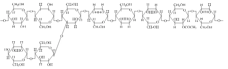 Gambar 2.2  Struktur Molekul Glukomanan 