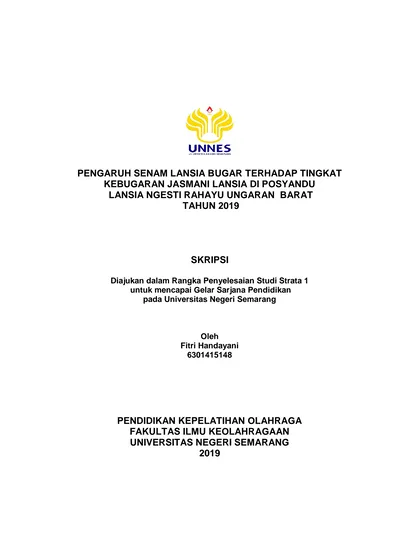 PENGARUH SENAM LANSIA BUGAR TERHADAP TINGKAT KEBUGARAN JASMANI LANSIA ...