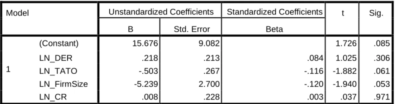 Tabel 5   Hasil Uji Park  Coefficients a
