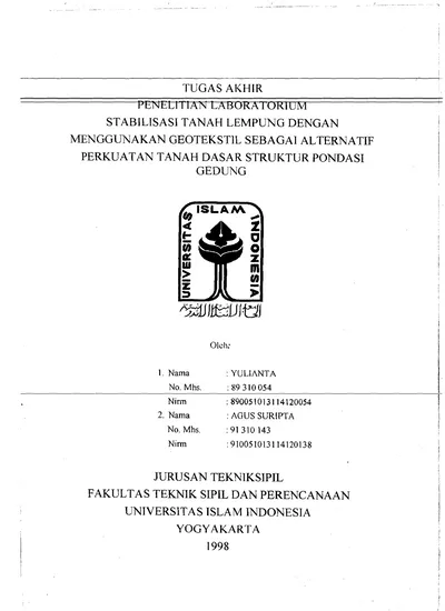 JURUSAN TEKNIKSIPIL FAKULTAS TEKNIK SIPIL DAN PERENCANAAN UNIVERSITAS ...